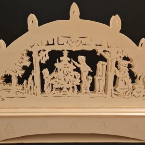 Handgefertigter Schwibbogen “Winterliche Festlichkeit” mit Beleuchtung