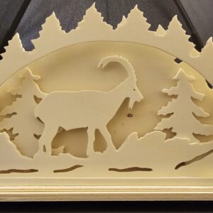 Handgefertigter Lichterbogen mit Steinbock-Motiv – LED-Beleuchtung